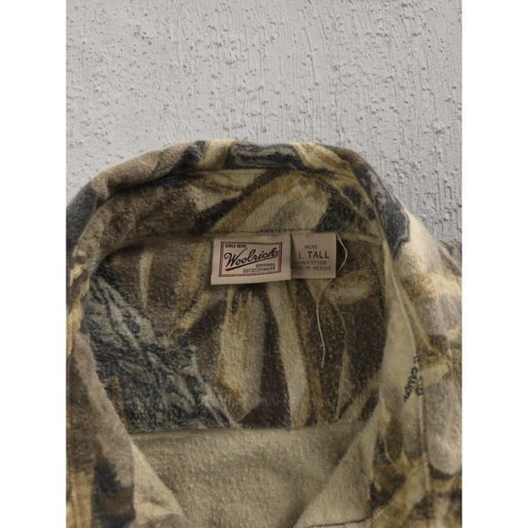 Woolrich Tree Bark Camouflage Cotton Button-Up Hunting Shirt Chamois Flannel L - Picture 4 of 8